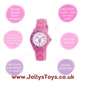 Time-Teaching Pink Heart Watch